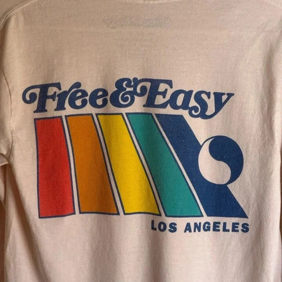 Free & Easy Natural Rainbow LS Tee Size Pale Pink in Size Small - Picture 5 of 7